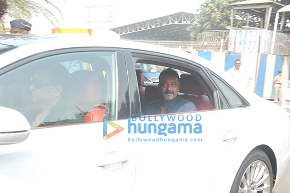sanjay dutt lands in mumbai at a private terminal in kalina 18