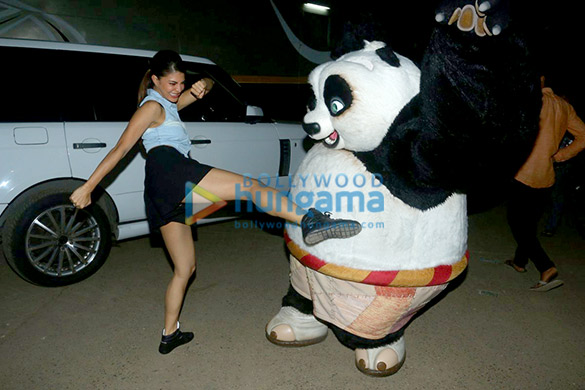 jacqueline fernandez neha dhupia snapped with po the panda from kung fu panda 8