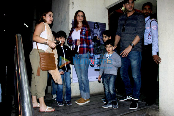 sussanne roshan zayed khan snapped with their kids at pvr juhu 2