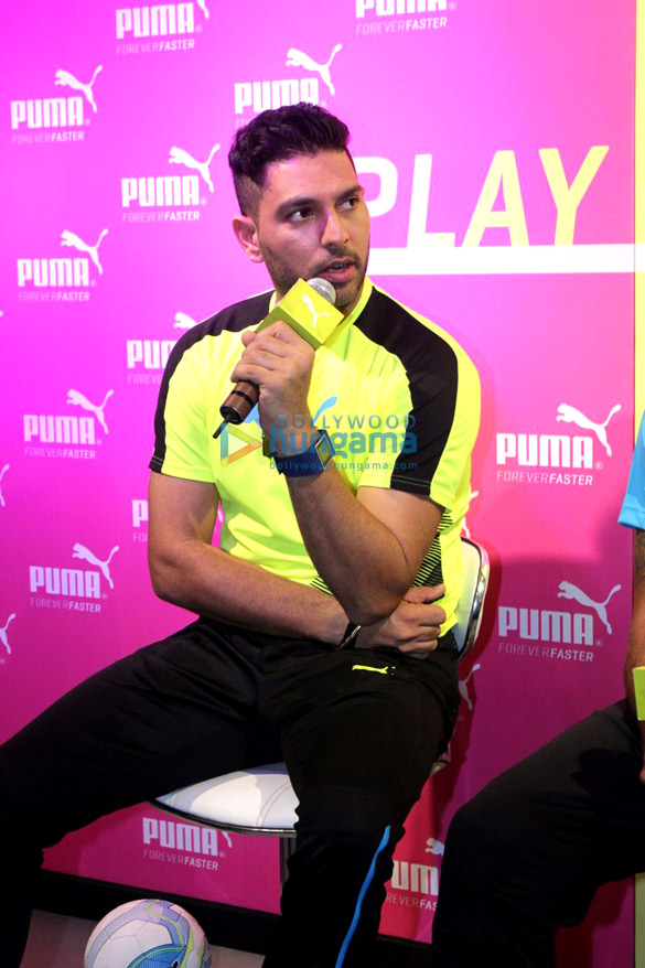 yuvraj singh robin singh at the launch of pumas bold tricks collection 7