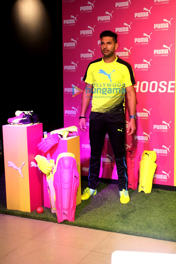 yuvraj singh robin singh at the launch of pumas bold tricks collection 11