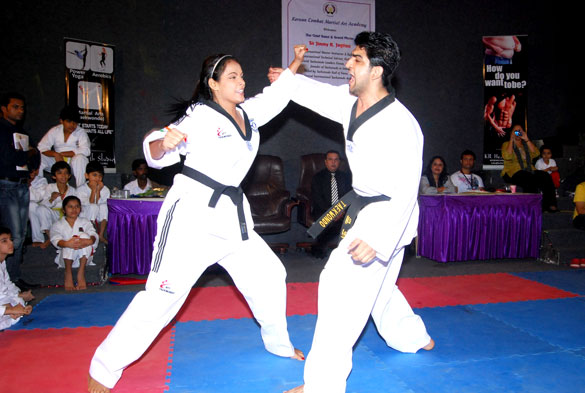 neetu chandra gets taekwondo second dan black belt 6