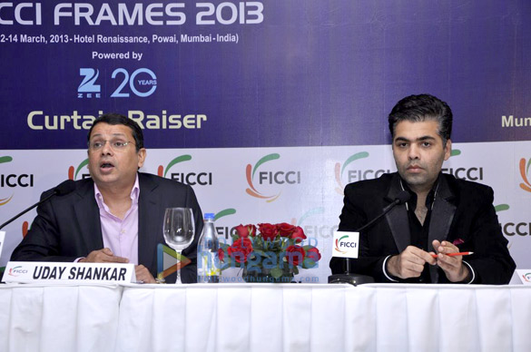 karan johar at ficci frames 2013 press conference 2