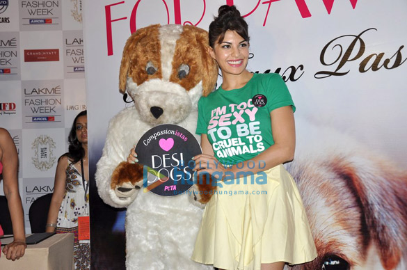 jacqueline fernandez at the peta promotion at lakme fashion week 2013 6