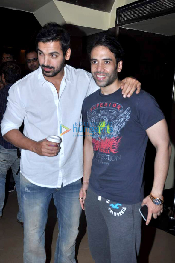 john and tusshar at the screening of shootout at wadala for media 6