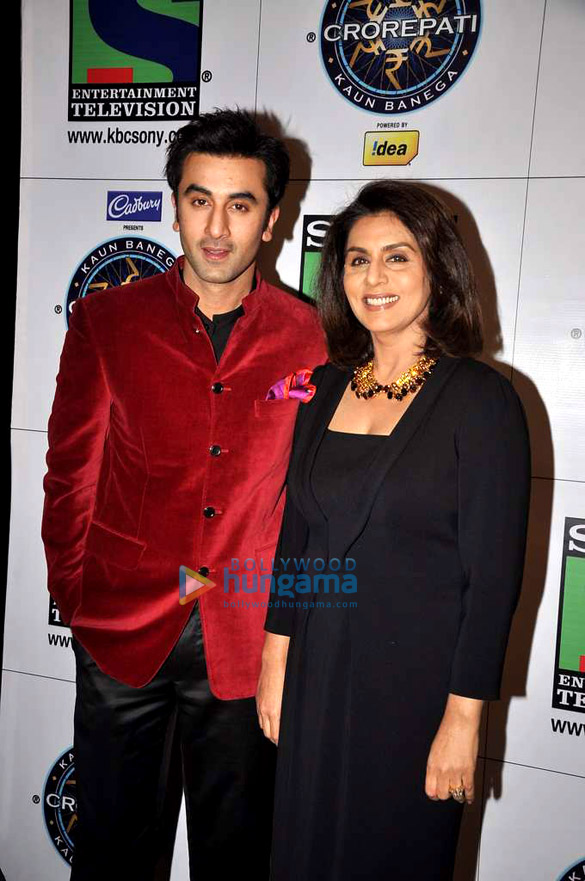 ranbir neetu singh on the sets of kaun banega crorepati 2