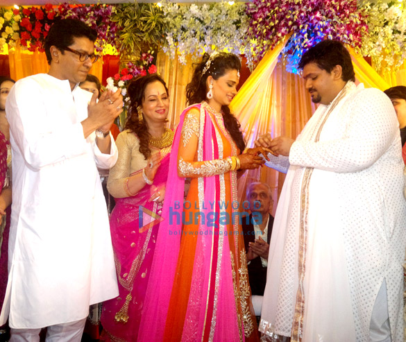celebs grace rahul thackeray aditi redkars engagement celebrations 11