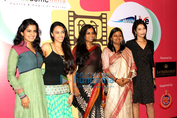 swara shilpa vishakha at the press conference of cine behastalab 2