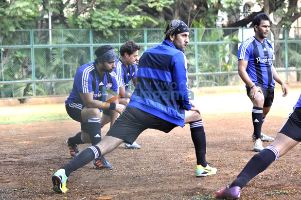 abhishek ranbir aditya practice for all stars football 10