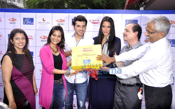 neha dhupia at the radio mirch and bombay blues braille audio menu launch 2