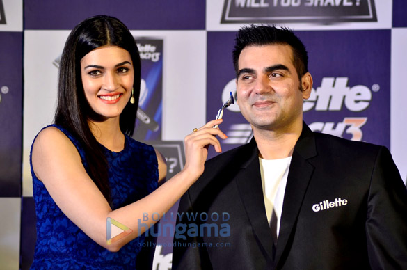 arbaaz khan kriti sanon rahul dravid at gillette will you shave campaign 6
