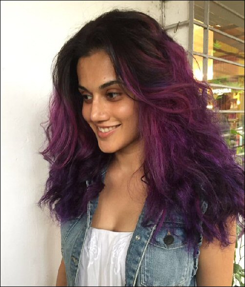 Move over Aishwarya Rai Bachchan, Taapsee Pannu colours her hair purple :  Bollywood News - Bollywood Hungama