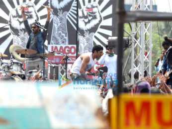 Farhan Akhtar, Arjun Rampal & Purab Kohli shoot a song for Rock On!! 2