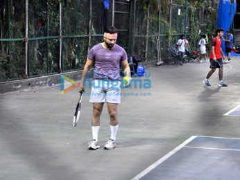 Saif Ali Khan snapped playing tennis with son Ibrahim Ali Khan & daughter Sara Ali Khan
