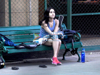 Saif Ali Khan snapped playing tennis with son Ibrahim Ali Khan & daughter Sara Ali Khan