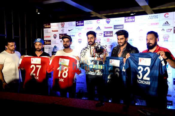 Virat Kohli, Abhishek Bachchan, Arjun Kapoor & Ajinkya Rahane unveil the jersey of All Stars and All Hearts Football Clubs Virat Kohli, Abhishek Bachchan, Arjun Kapoor & Ajinkya Rahane unveil the jersey of All Stars and All Hearts Football Clubs