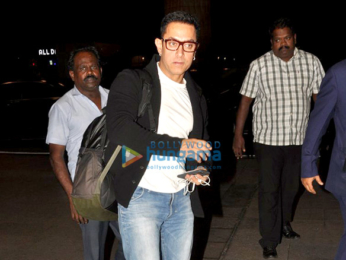 Aamir Khan snapped at the airport leaving for the USA