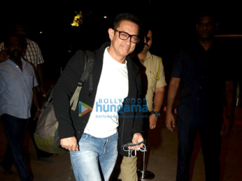 Aamir Khan snapped at the airport leaving for the USA