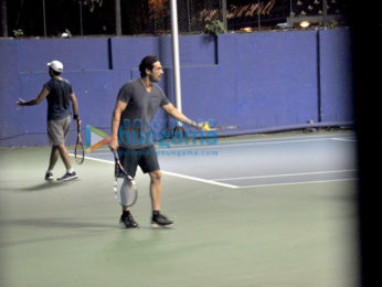 Arjun Rampal snapped playing Tennis at a Gymkhana