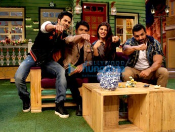 John Abraham, Varun Dhawan & Jacqueline Fernandez promote 'Dishoom' on sets of The Kapil Sharma Show