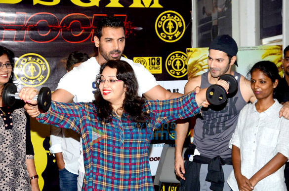 john abraham varun dhawan promote dishoom at a local gym 1