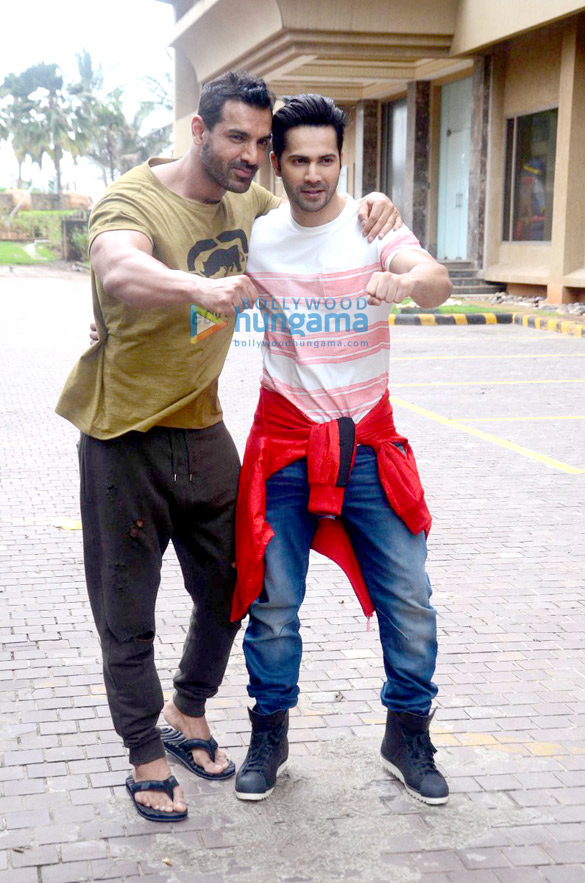John Abraham & Varun Dhawan snapped post ‘Dishoom’ media meet John Abraham & Varun Dhawan snapped post ‘Dishoom’ media meet