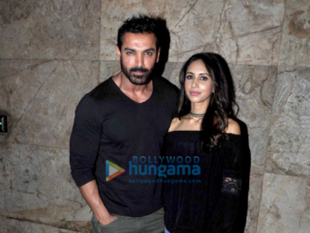 John Abraham and wife Priya Runchal snapped at 'Dishoom' screening