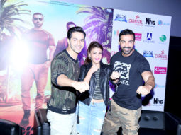 John Abraham, Varun Dhawan & Jacqueline Fernandez promote ‘Dishoom’ at Carnival Cinemas in Noida