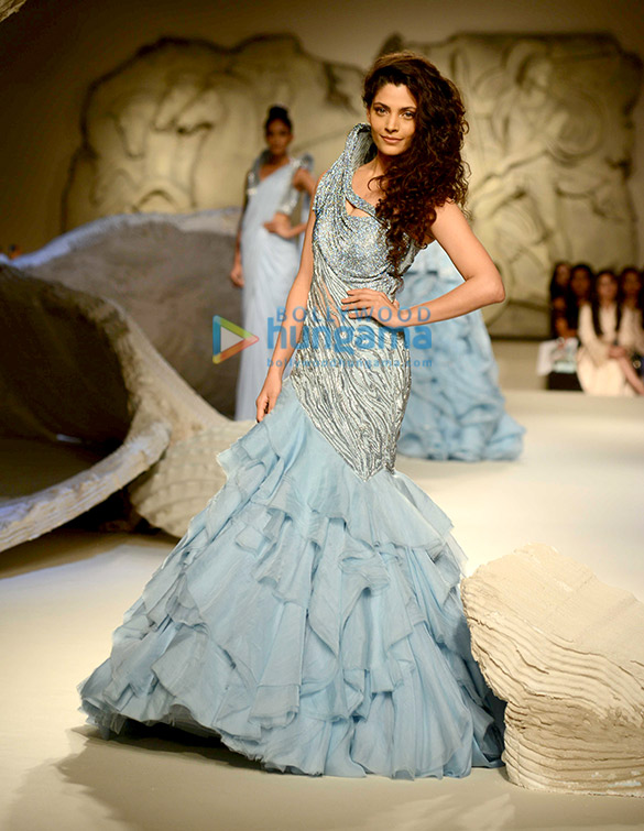 Saiyami Kher walks the ramp for Gaurav Gupta at the Couture week