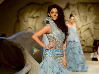 Saiyami Kher walks the ramp for Gaurav Gupta at the Couture week