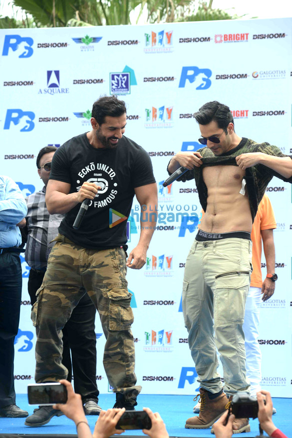varun dhawan jacqueline fernandez john abraham promote their film dishoom in new delhi 3