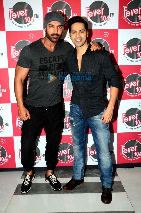 Varun Dhawan & John Abraham promote ‘Dishoom’ at Fever 104 FM