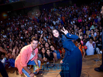 Cast of the film 'Mohenjo Daro' promote their film at Gargi College, New Delhi