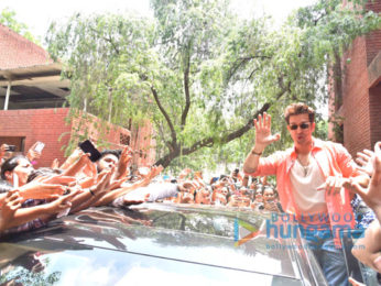 Cast of the film 'Mohenjo Daro' promote their film at Gargi College, New Delhi