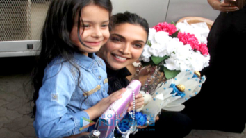 Deepika Padukone meets a fan while shooting at Mehboob Studio