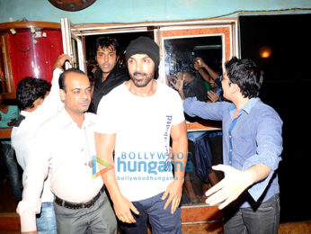 John Abraham visits Gaiety Galaxy theatre to promote his film 'Dishoom'