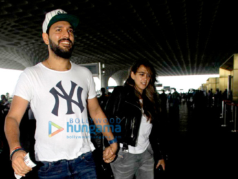 Nargis Fakhri, Yuvraj Singh & Hazel Keech spotted at the airport