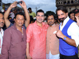 Nawazuddin Siddiqui promotes his film ‘Freaky Ali’ at the Charminar in Hyderabad