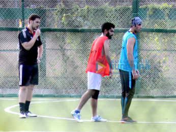 Ranbir Kapoor snapped while practicing football