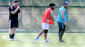 Ranbir Kapoor snapped while practicing football