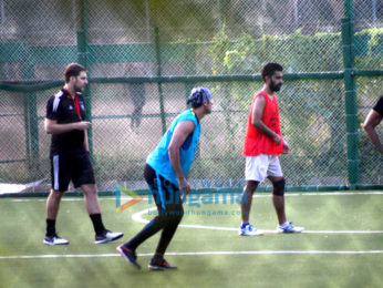 Ranbir Kapoor snapped while practicing football