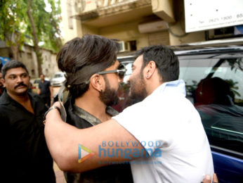 Ranveer Singh & Rohit Shetty visit Ajay Devgn at his office in Juhu