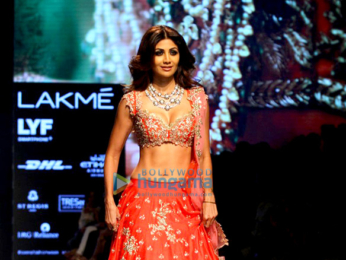 Shilpa Shetty walks for Anushree Reddy at Lakme Fashion Week 2016