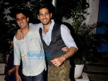 Sidharth Malhotra snapped with his brother post dinner at Olive