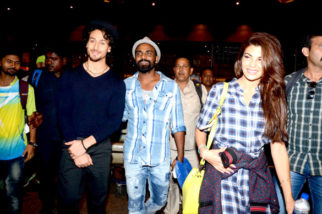 Tiger Shroff, Jacqueline Fernandez and Nathan Jones snapped at Mumbai airport