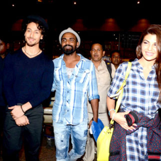 Tiger Shroff, Jacqueline Fernandez and Nathan Jones snapped at Mumbai airport