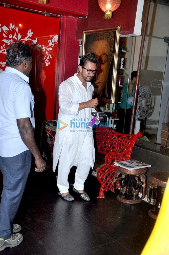 Aamir Khan snapped post a spa session in Bandra