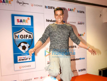 Akshay Kumar at the launch of HT GIFA football initiative