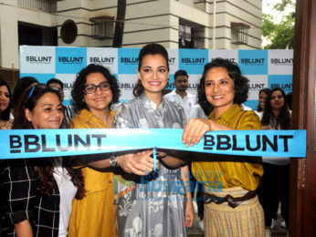 Dia Mirza & Adhuna Bhabani at the launch of BBlunt Salon in Malad