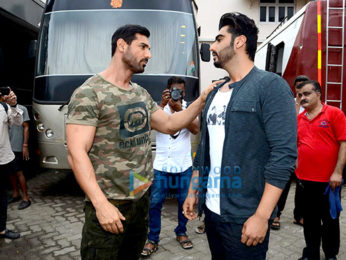 John Abraham & Arjun Kapoor snapped at Mehboob Studio